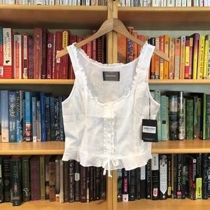Reformation Kiera White Corset Tank NWT